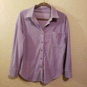 Womens Corduroy Big Shirt Button Down